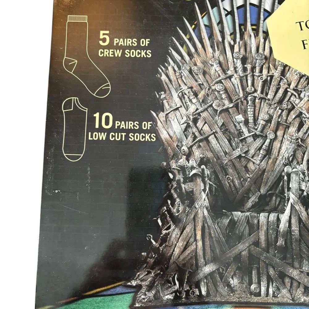 Women's Game Of Thrones 15 Days of Socks Advent Calendar Colors May Vary Sz 4-10